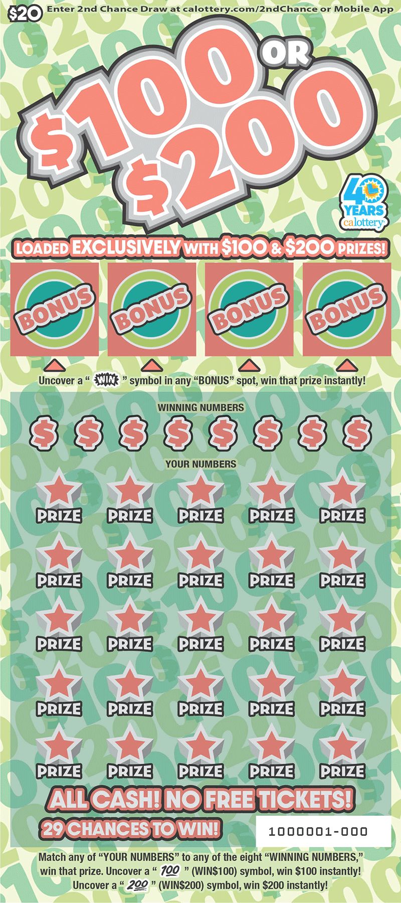 $100 or $200 ticket