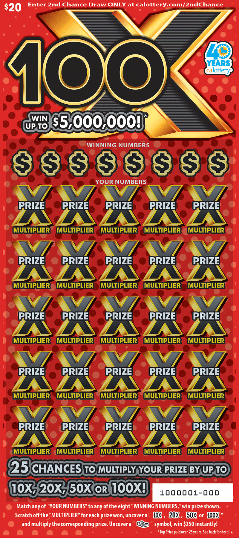 100X ticket