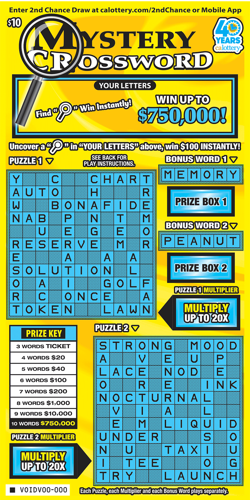Mystery Crossword ticket