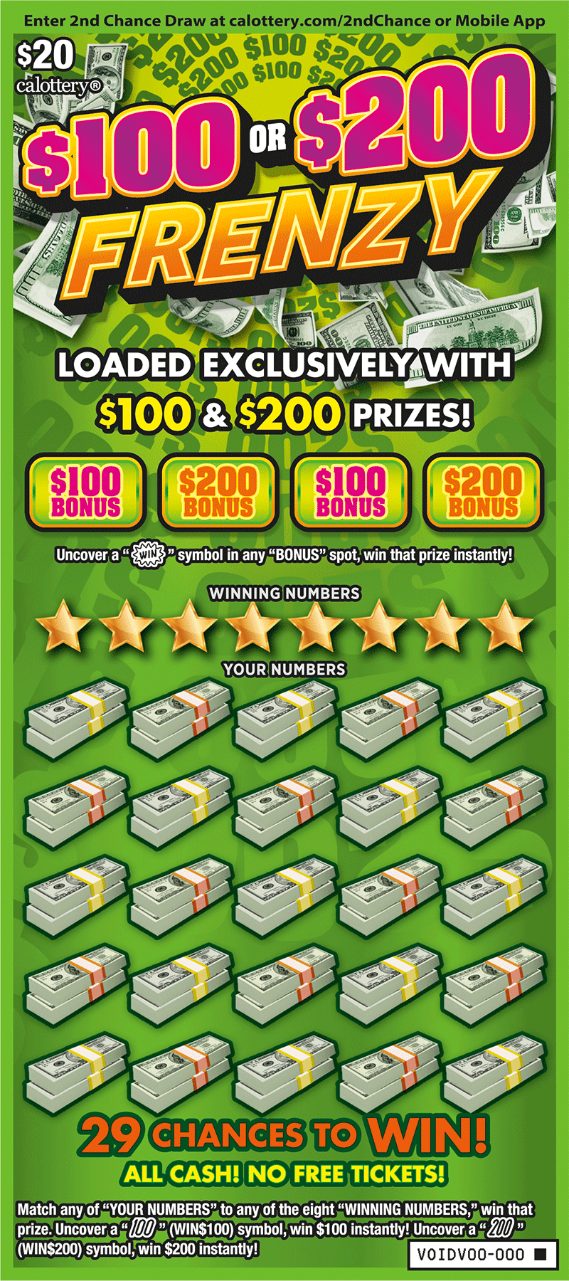 $100 or $200 Frenzy ticket