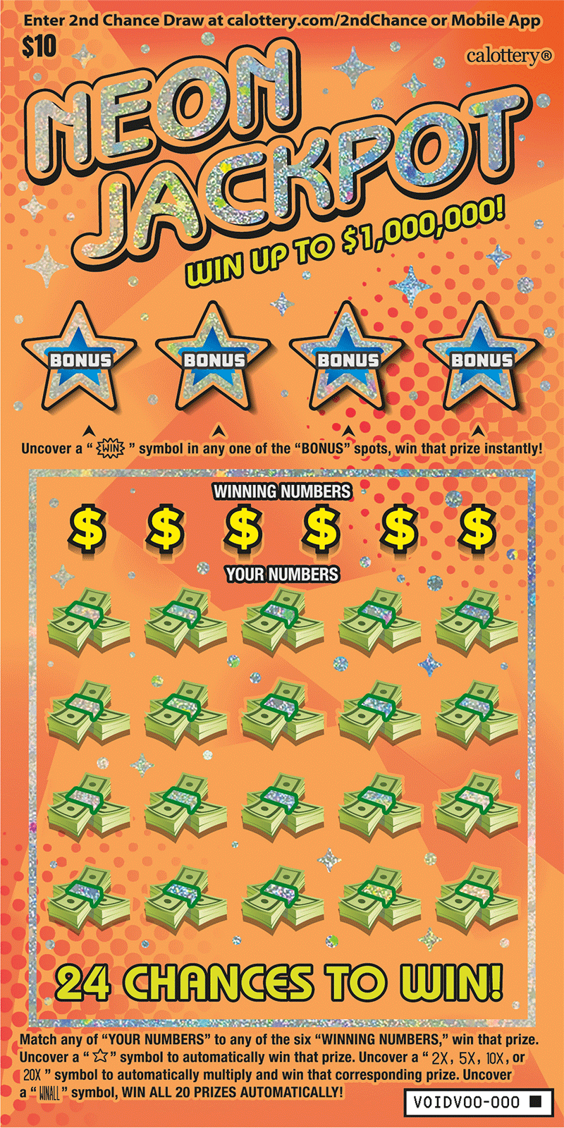 Neon Jackpot ticket