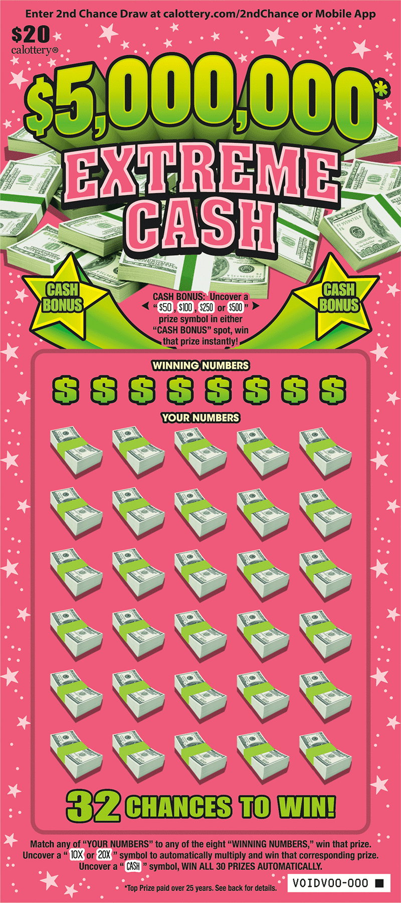 $5,000,000 Extreme Cash ticket