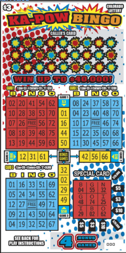 KA-POW BINGO ticket