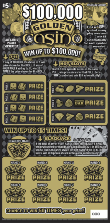 $100,000 Golden Casino ticket