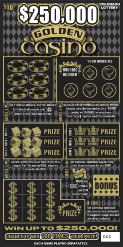 $250,000 Golden Casino ticket
