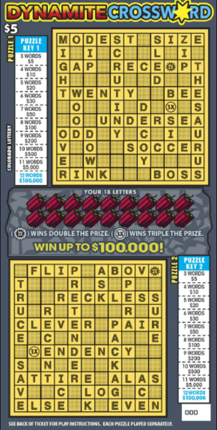 Dynamite Crossword ticket