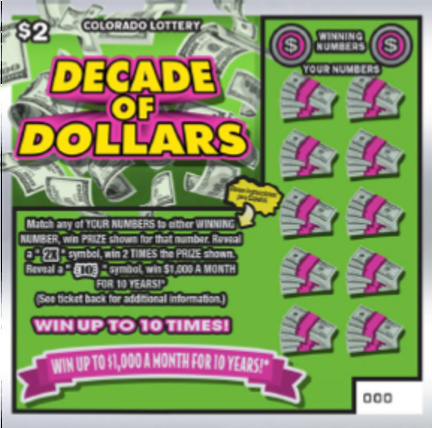 Decade of Dollars ticket