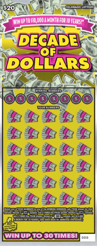 Decade of Dollars ticket