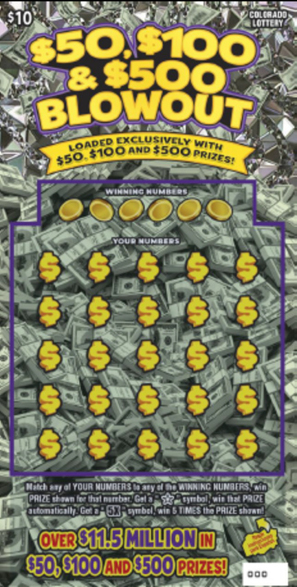 $50, $100 & $500 BLOWOUT ticket