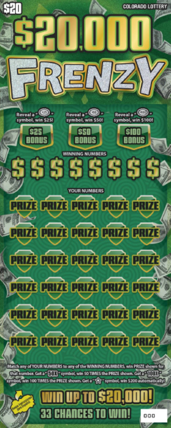 $20,000 FRENZY ticket
