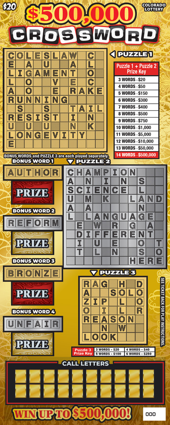 $500,000 Crossword ticket