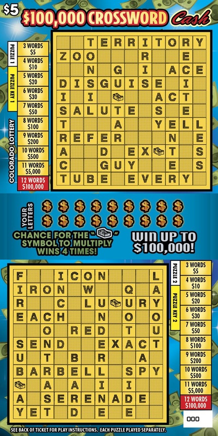 CROSSWORD CASH ticket