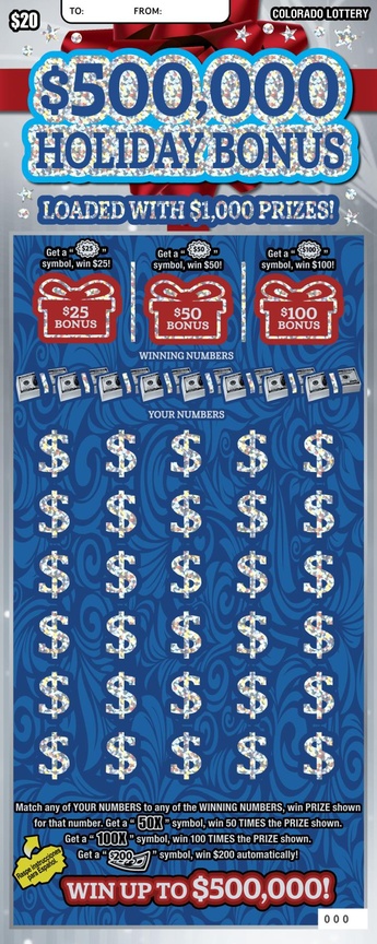 $500,000 HOLIDAY BONUS ticket