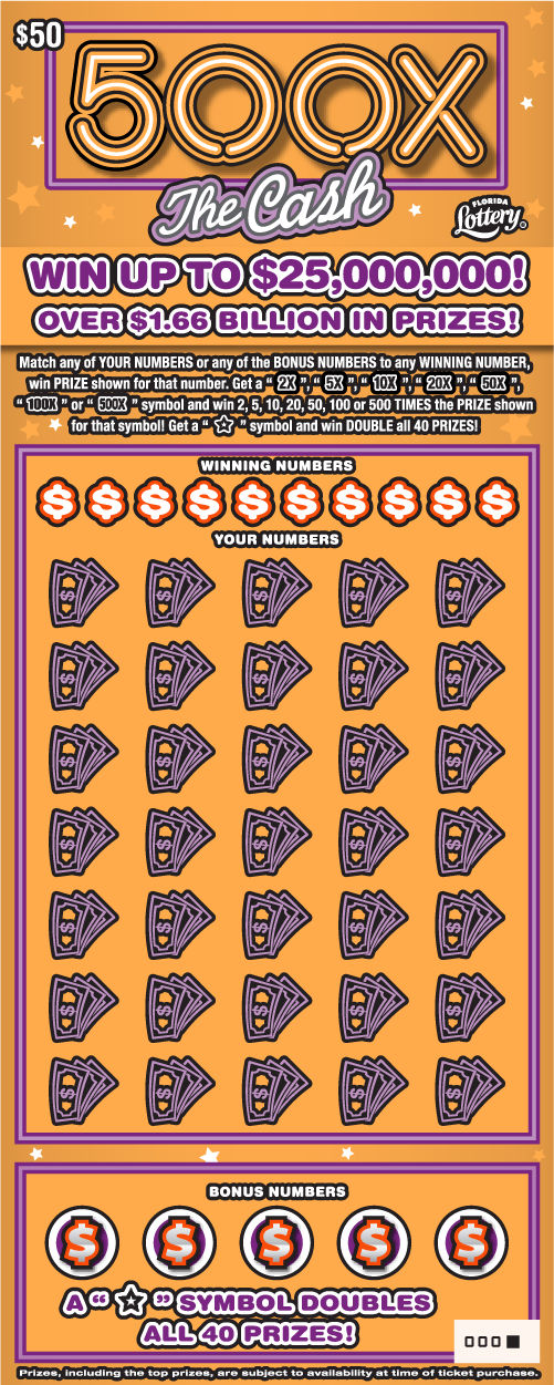 500X THE CASH ticket