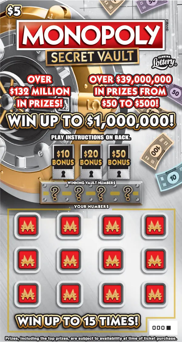 $5 MONOPOLY™ SECRET VAULT ticket