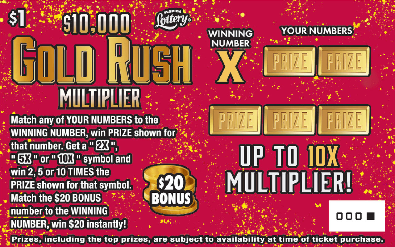$10K GOLD RUSH MULTIPLIER ticket