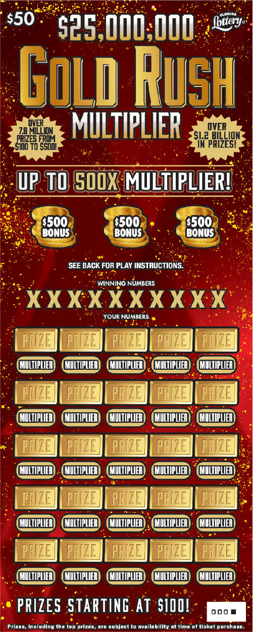 $25MM GOLD RUSH MULTIPLIER ticket