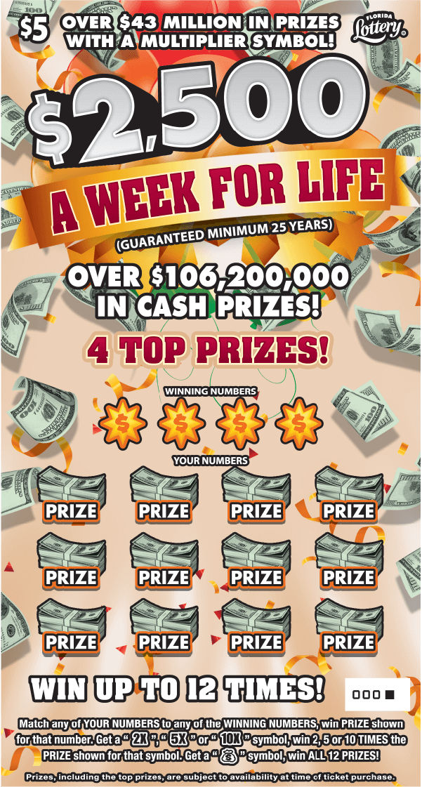 $2,500 A WEEK FOR LIFE ticket
