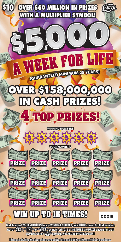 $5,000 A WEEK FOR LIFE ticket