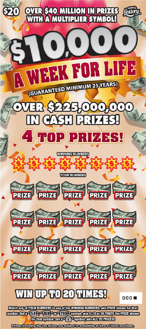$10,000 A WEEK FOR LIFE ticket