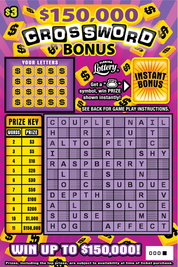 $150,000 CROSSWORD BONUS ticket