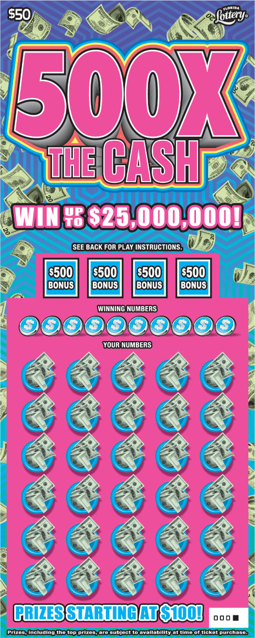 500X THE CASH ticket