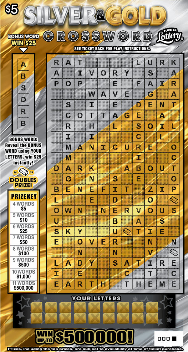 SILVER & GOLD CROSSWORD ticket