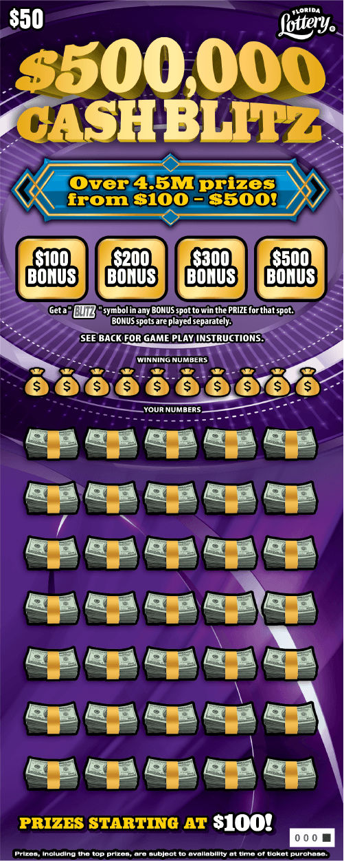 $500,000 CASH BLITZ ticket