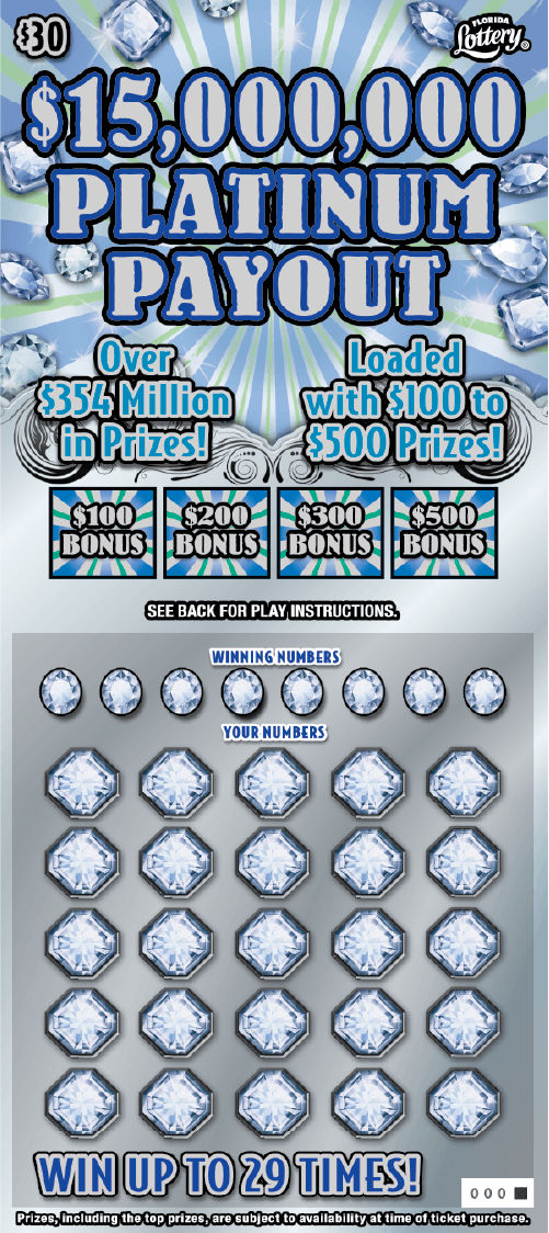 $15,000,000 PLATINUM PAYOUT ticket