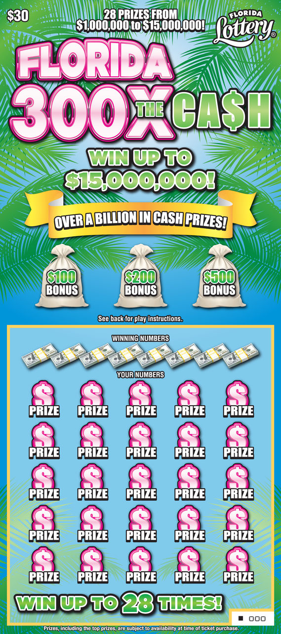 Florida 300X the Cash ticket
