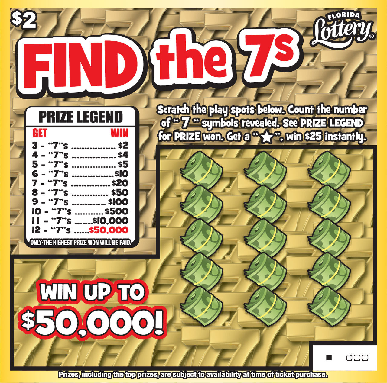 FIND THE 7S ticket