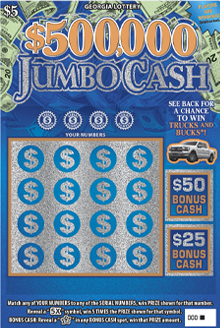 $500,000 Jumbo Cash ticket