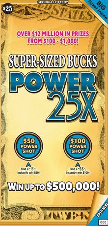 Super-Sized Bucks Power 25x ticket