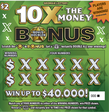 10x the Money Bonus Doubler ticket