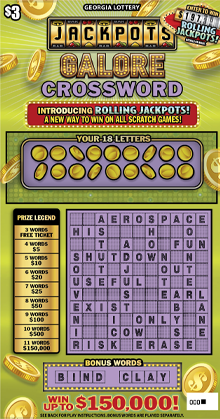 Jackpots Galore Crossword ticket