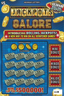 $5 Jackpots Galore ticket