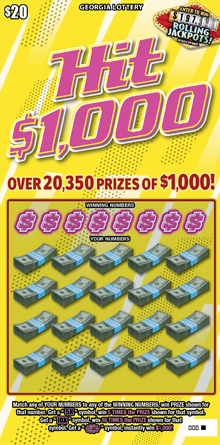 Hit $1,000 ticket
