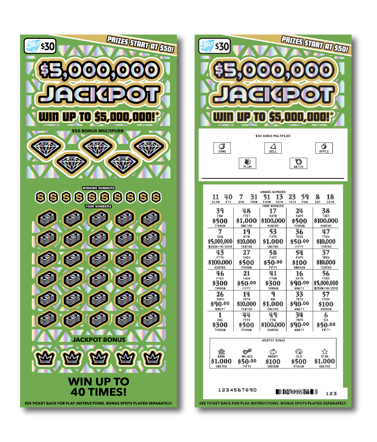 $5,000,000 Jackpot ticket