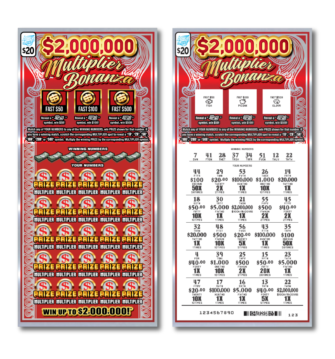 $2,000,000 Multiplier Bonanza ticket