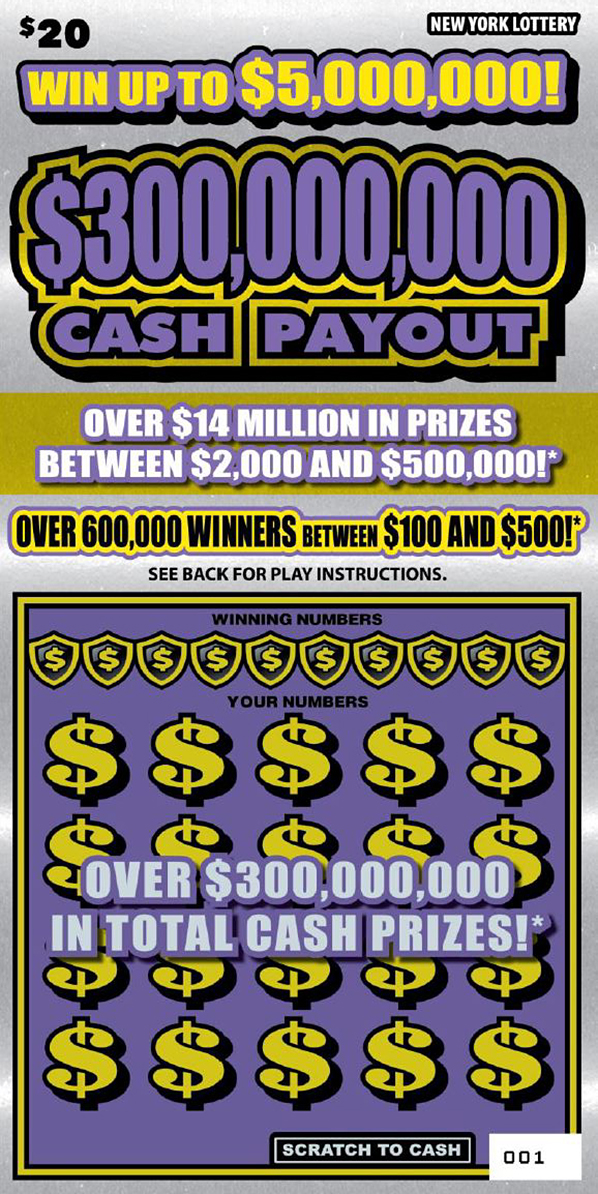 $300,000,000 CASH PAYOUT ticket
