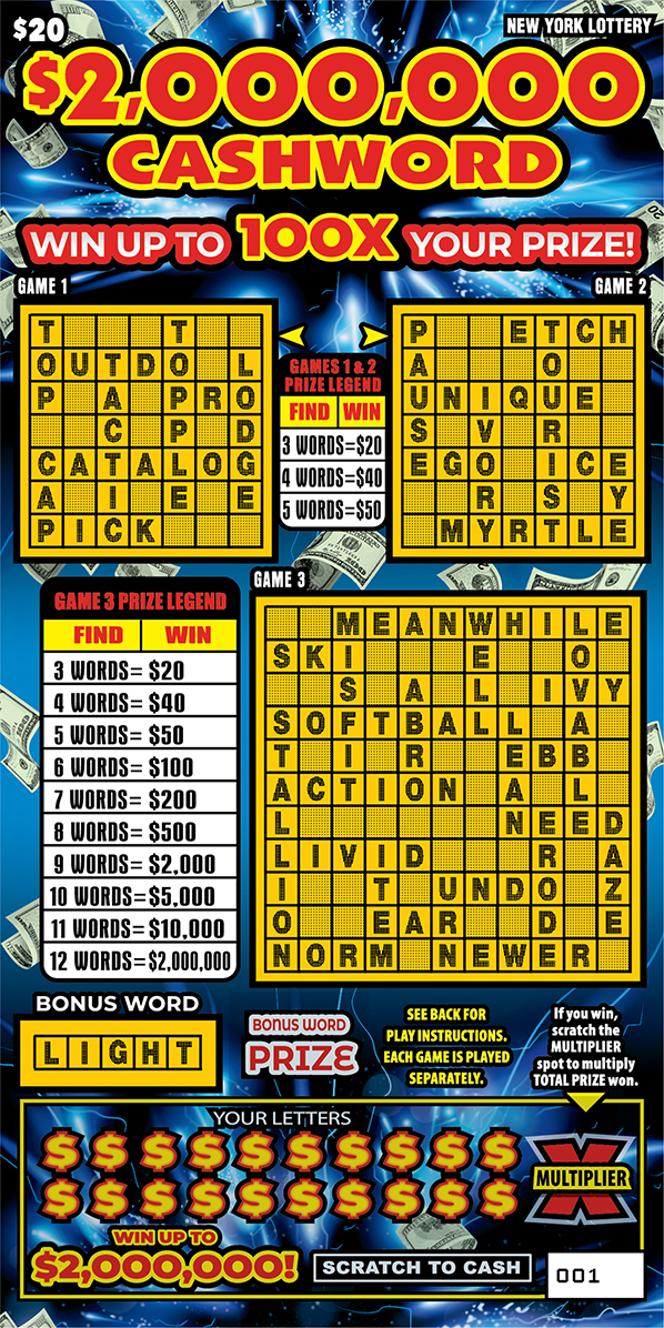 $2,000,000 CASHWORD ticket