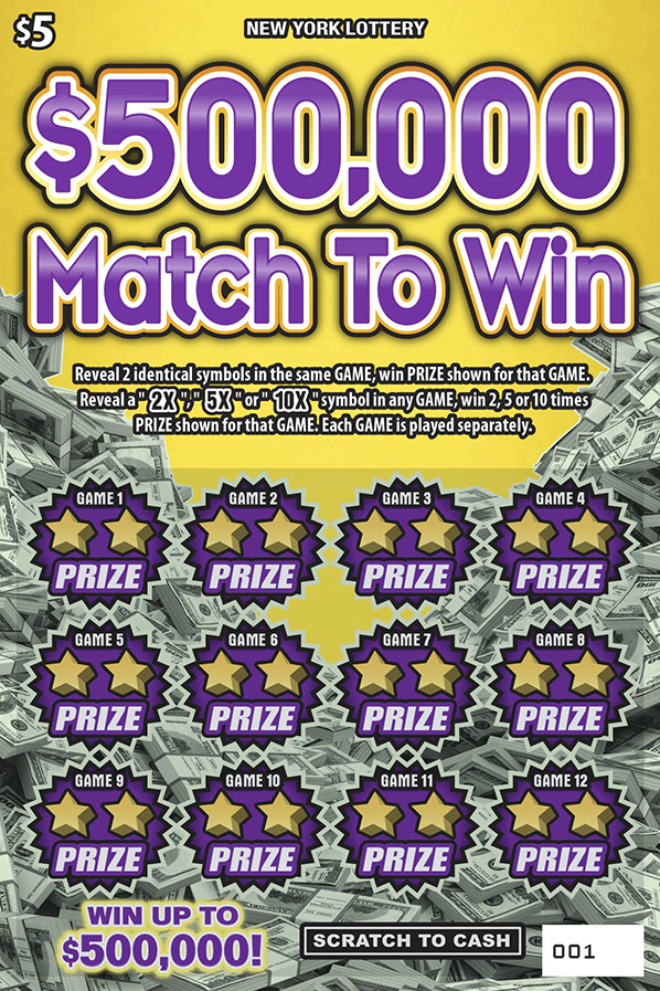 $500,000 MATCH TO WIN ticket