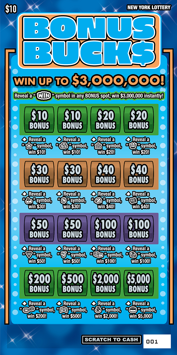 BONUS BUCKS ticket
