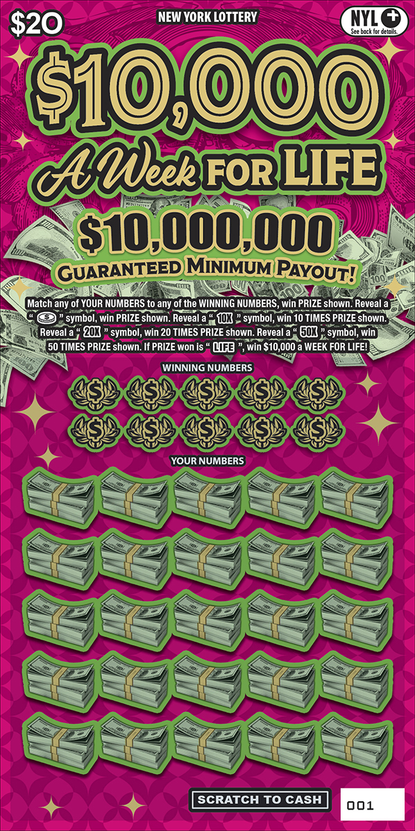 $10,000 A WEEK FOR LIFE ticket