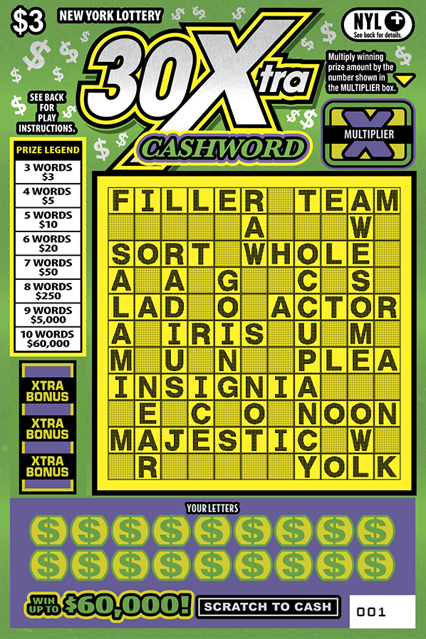 30Xtra CASHWORD ticket