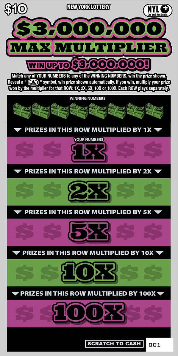 $3,000,000 MAX MULTIPLIER ticket