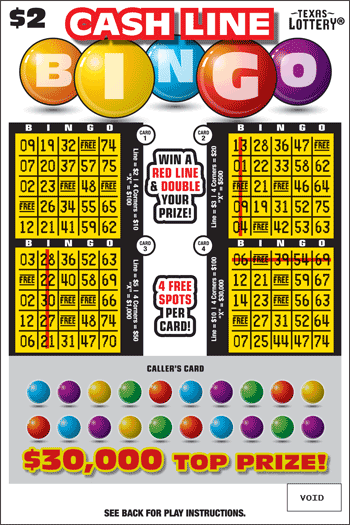 Cash Line Bingo ticket