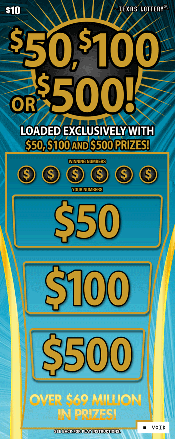 $50, $100 OR $500! ticket