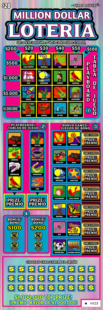 Million Dollar Loteria ticket