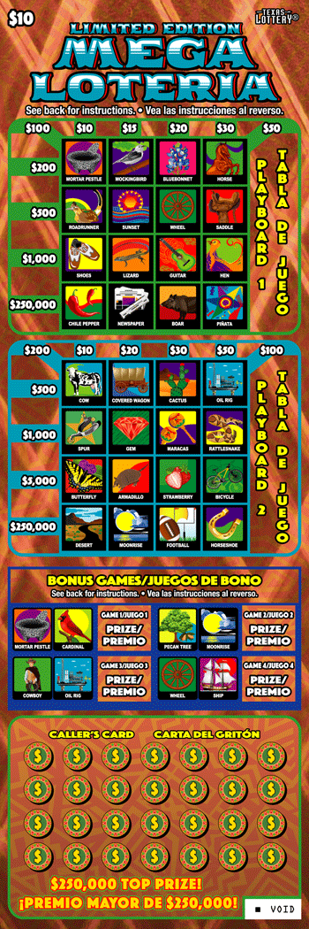 Limited Edition Mega Loteria ticket